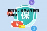 杨百寅，清华大学杨百寅出轨