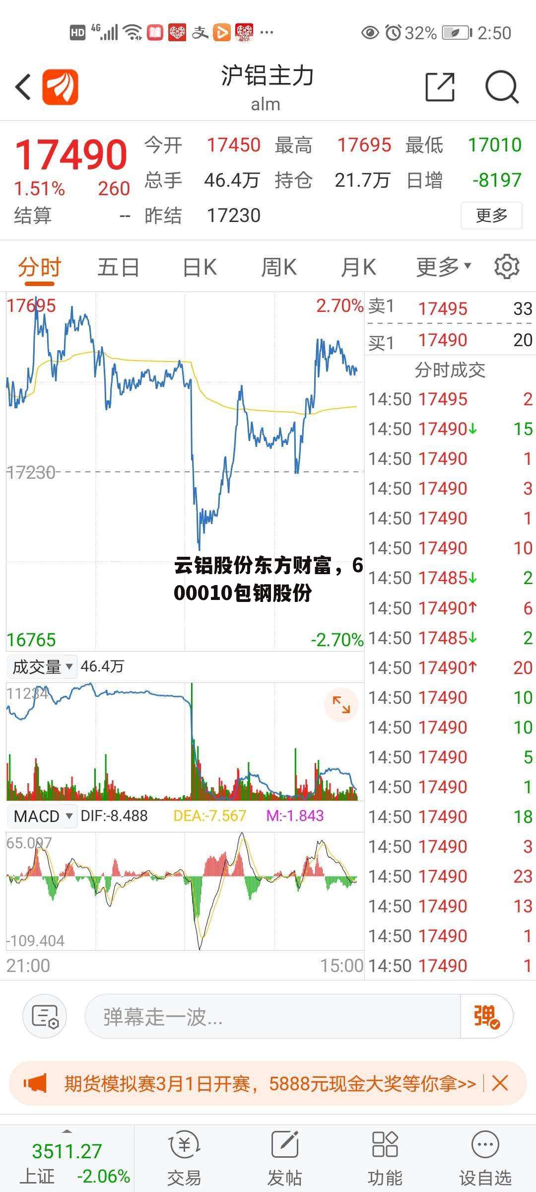 云铝股份东方财富，600010包钢股份