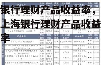 银行理财产品收益率，上海银行理财产品收益率