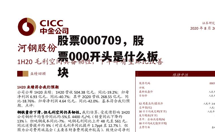 股票000709，股票000开头是什么板块