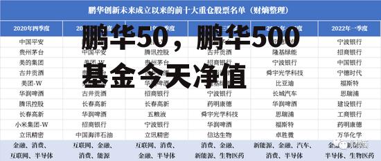 鹏华50，鹏华500基金今天净值