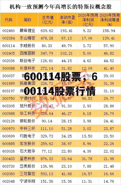 600114股票，600114股票行情