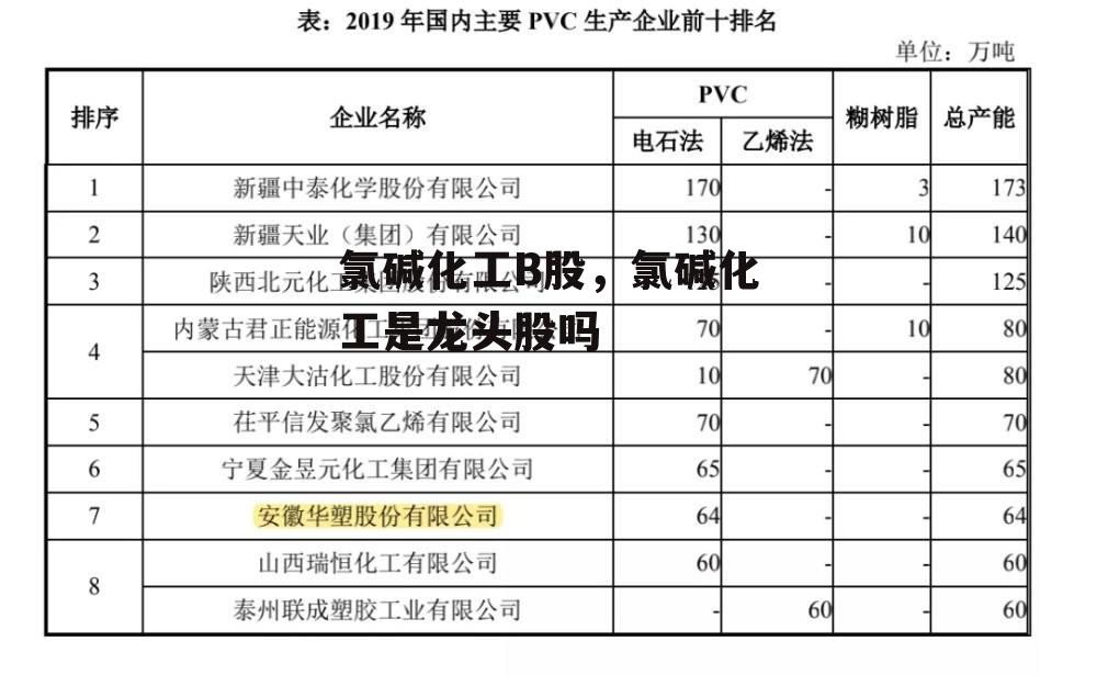 氯碱化工B股，氯碱化工是龙头股吗