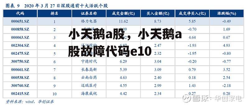 小天鹅a股，小天鹅a股故障代码e10