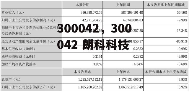 300042，300042 朗科科技