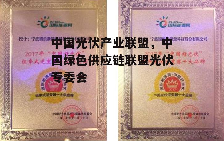中国光伏产业联盟，中国绿色供应链联盟光伏专委会