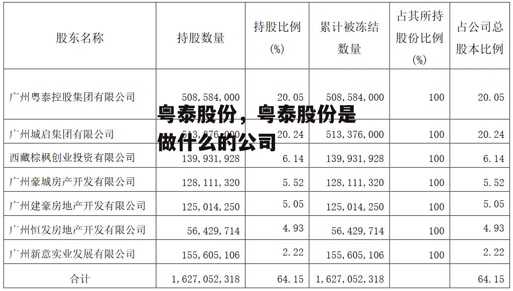粤泰股份，粤泰股份是做什么的公司