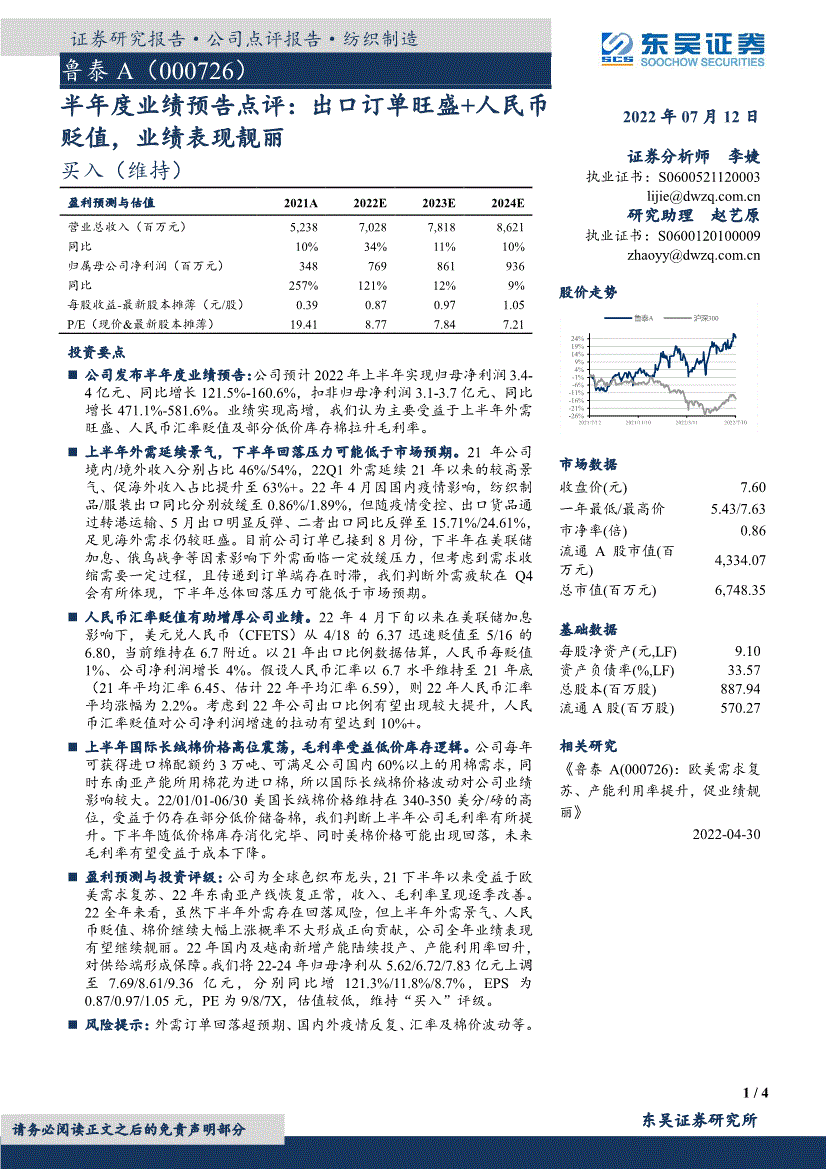 鲁泰a，鲁泰a官网