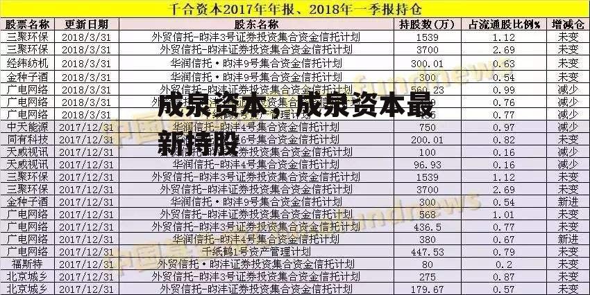 成泉资本，成泉资本最新持股