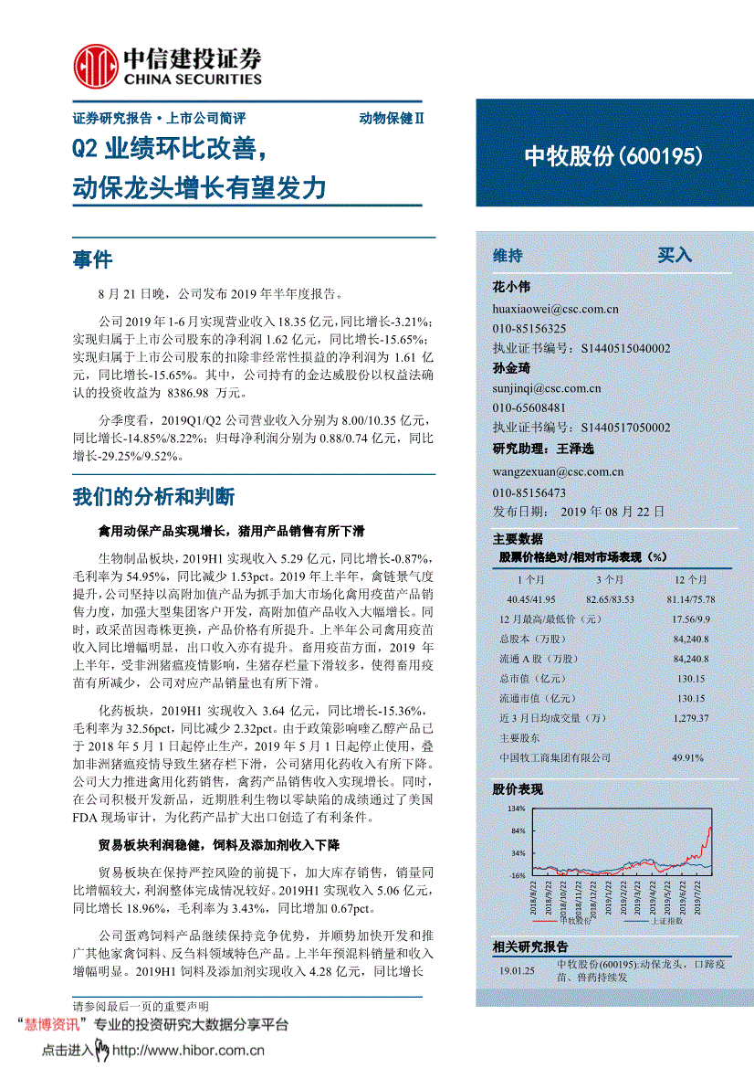 600195股票，600195股票诊断