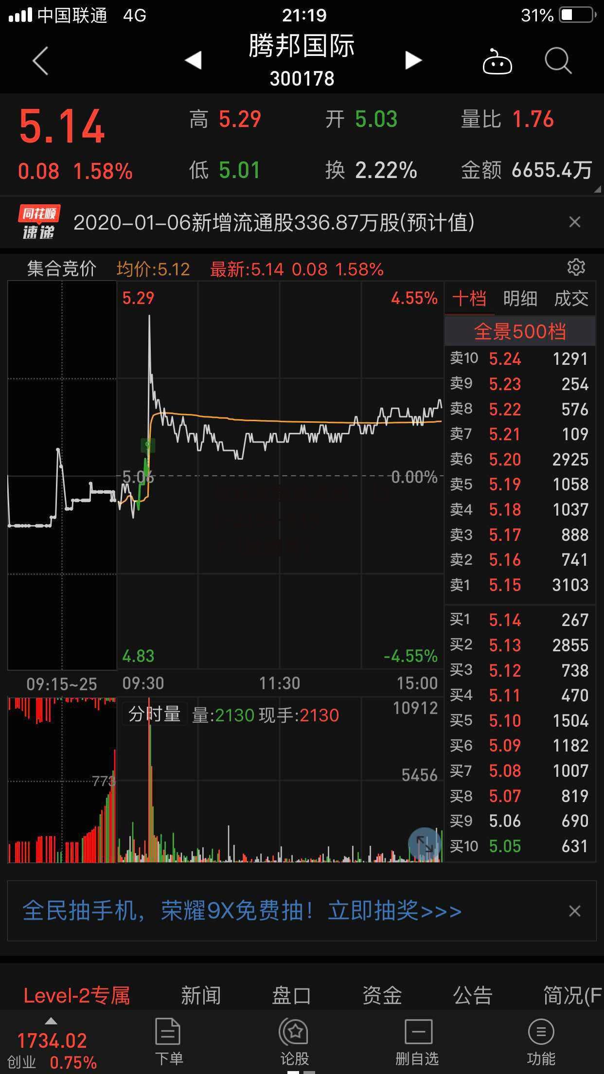 300178腾邦国际，300178腾邦国际股票行情